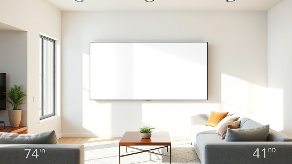 85 inch tv width in feet