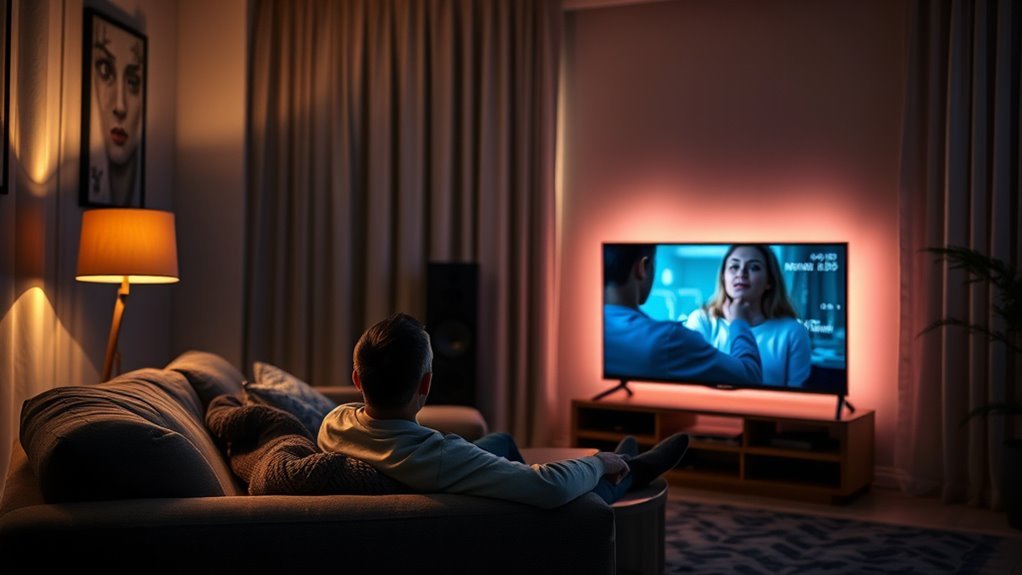 gentle ambient lighting reduces
