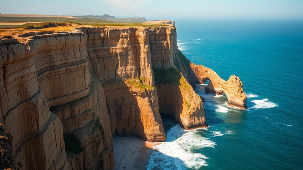 golden limestone cliff scenery