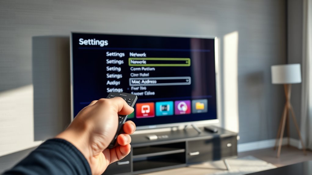 locate tv s mac address