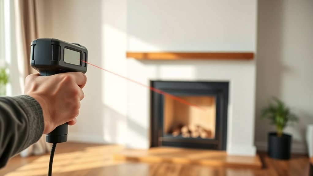 measure fireplace and wall
