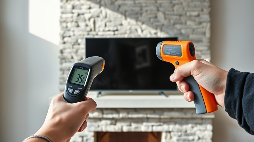 measure fireplace heat output