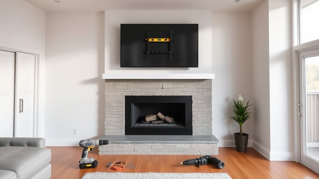 mount tv above fireplace