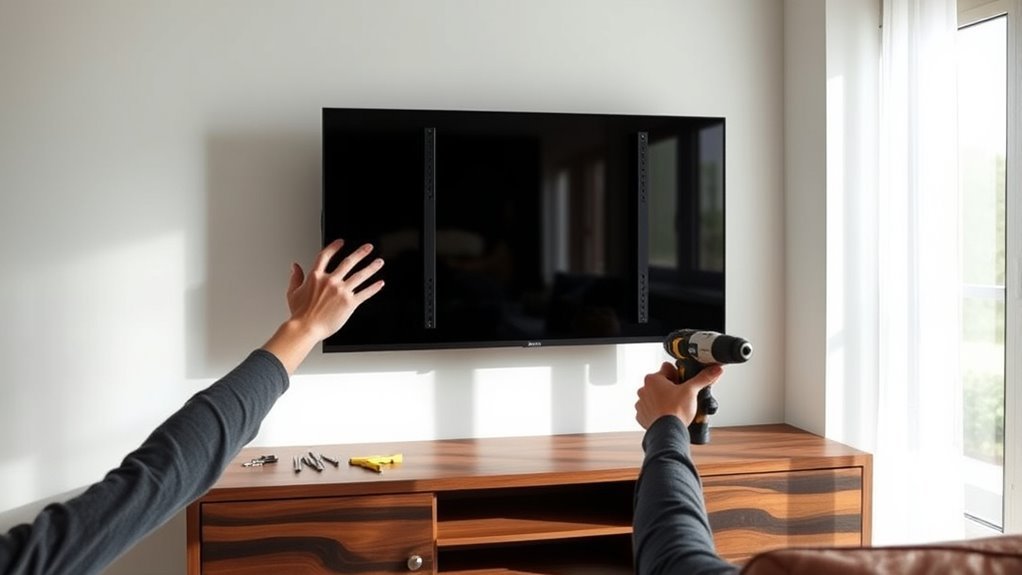 mount tv onto stand