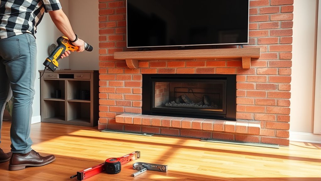 mount tv over brick