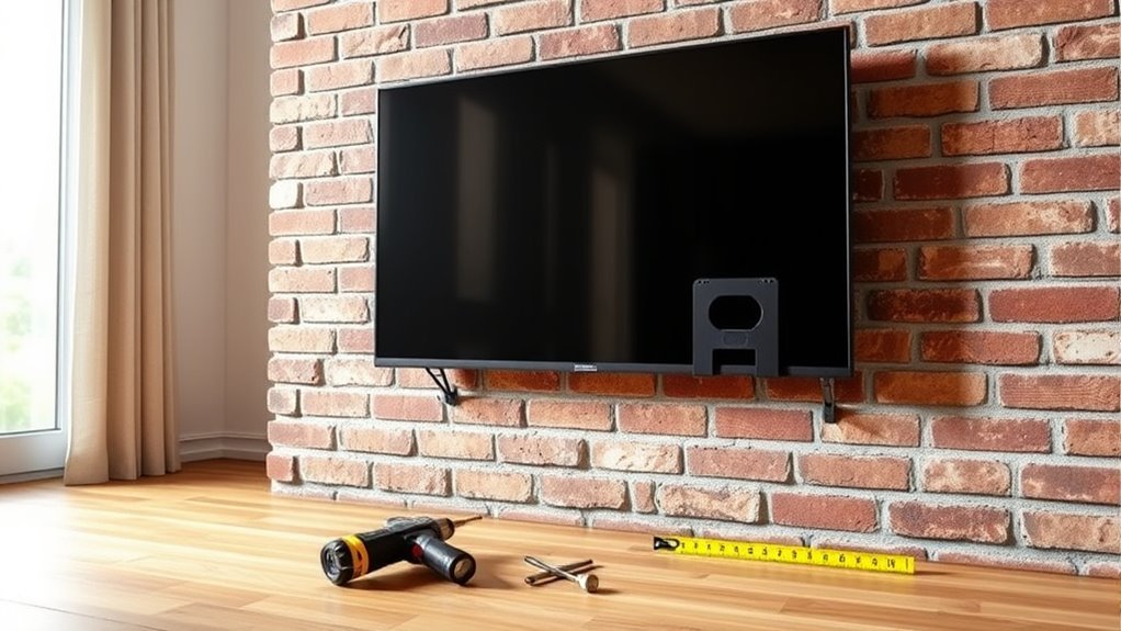mounting tv on brick fireplace