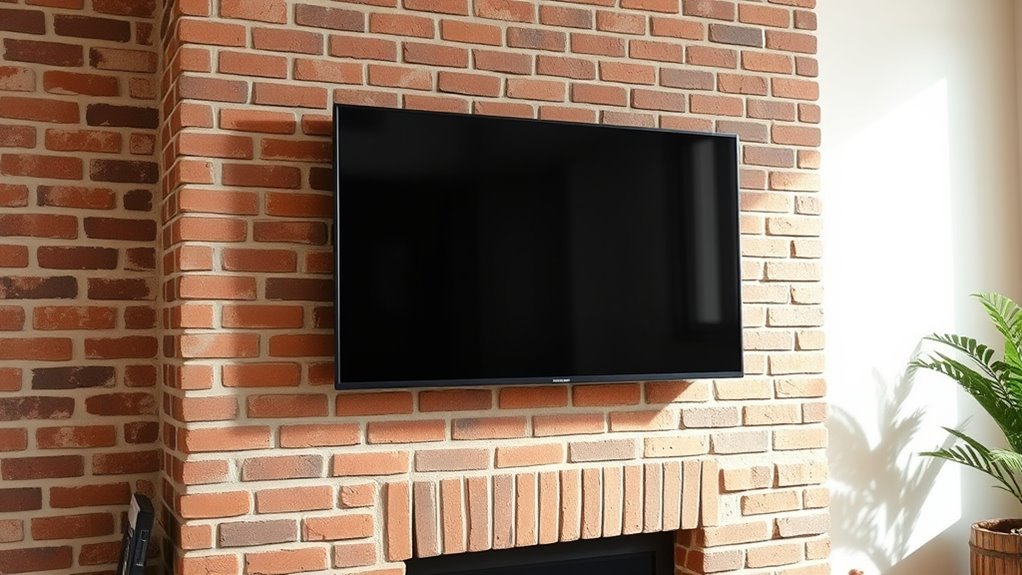 mounting tv on brick fireplace