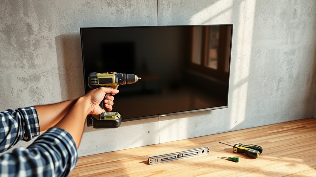 mounting tv on concrete