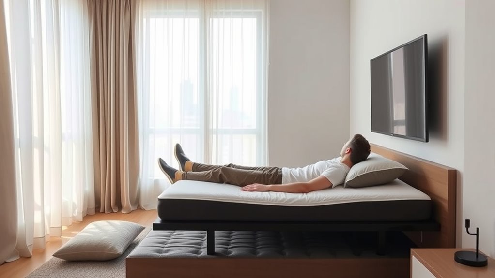 optimal bed mounted tv height