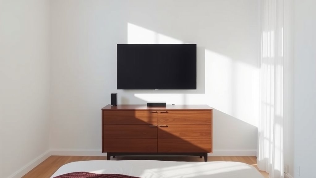 optimal bedroom tv height