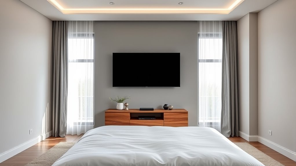 optimal bedroom tv height