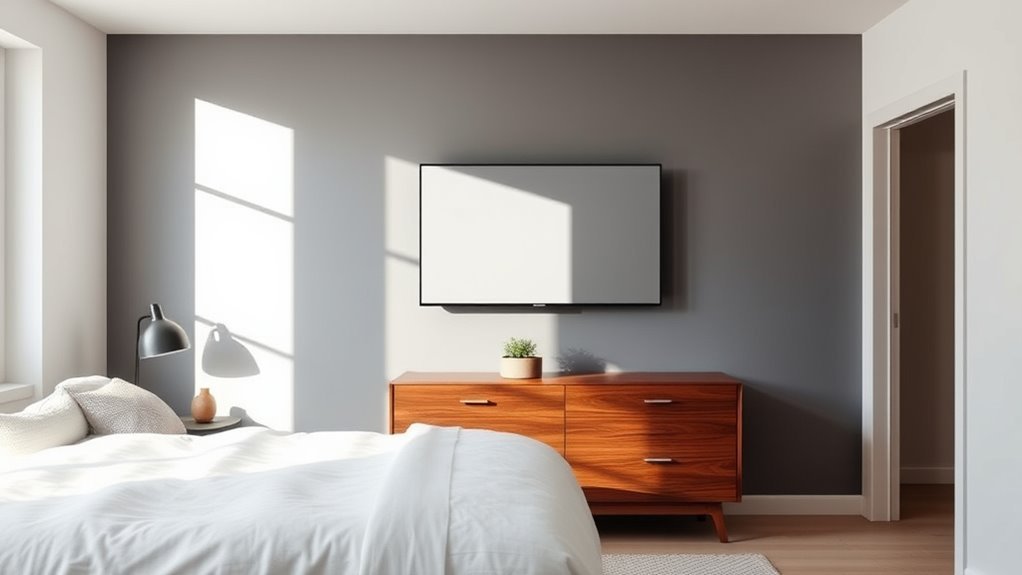 optimal bedroom tv height