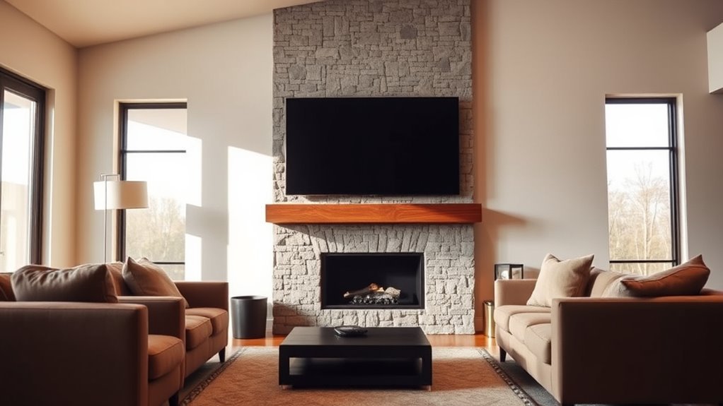 optimal fireplace tv placement