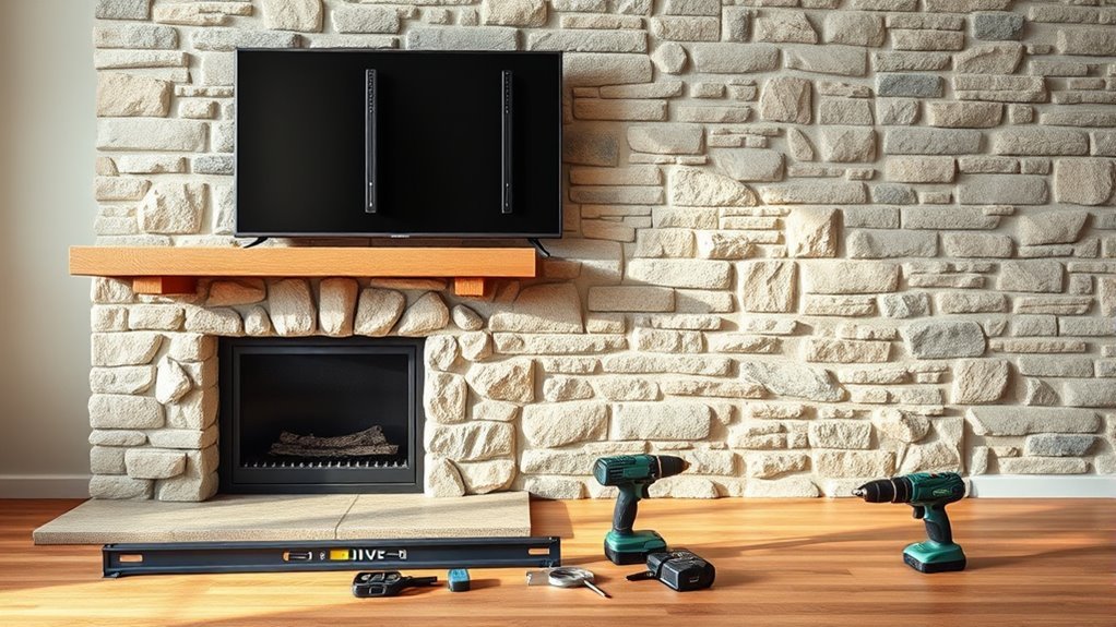 proper fireplace tv mounting