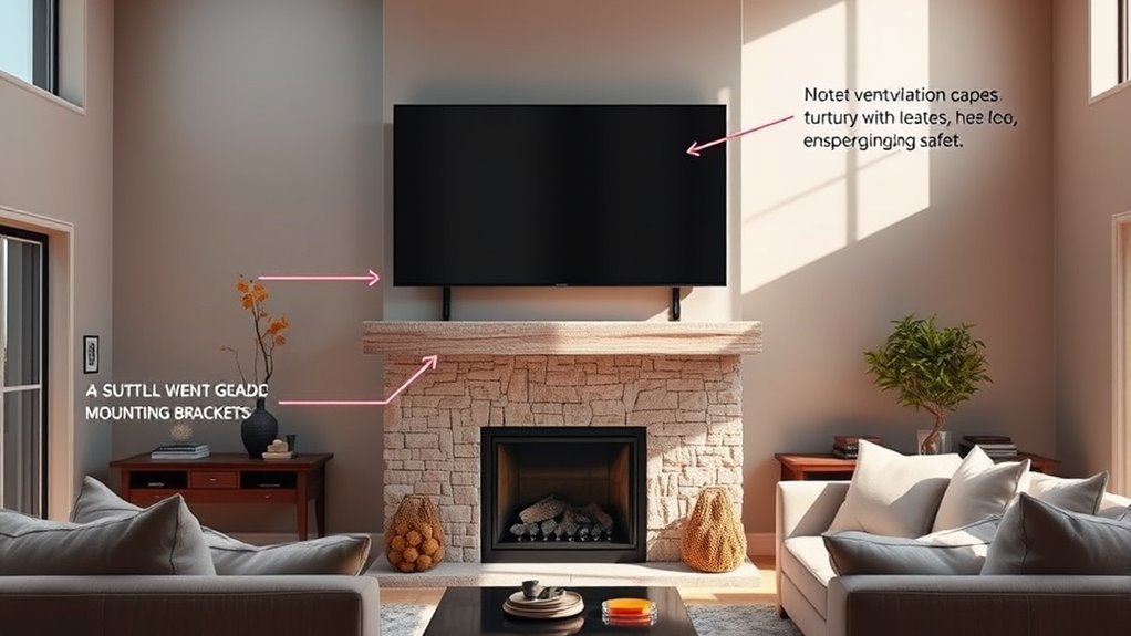 properly mount tv above fireplace