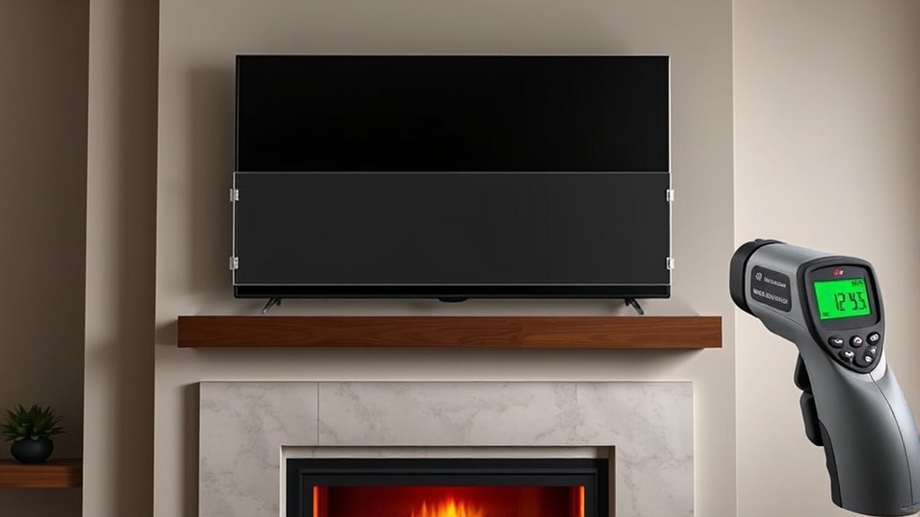 protect tv from fireplace heat