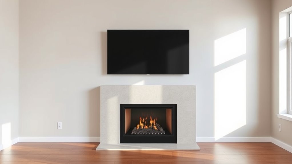 safe fireplace tv mounting