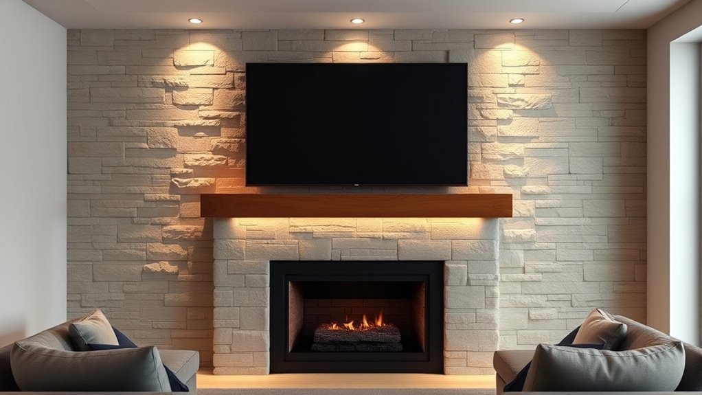 safe fireplace tv mounting