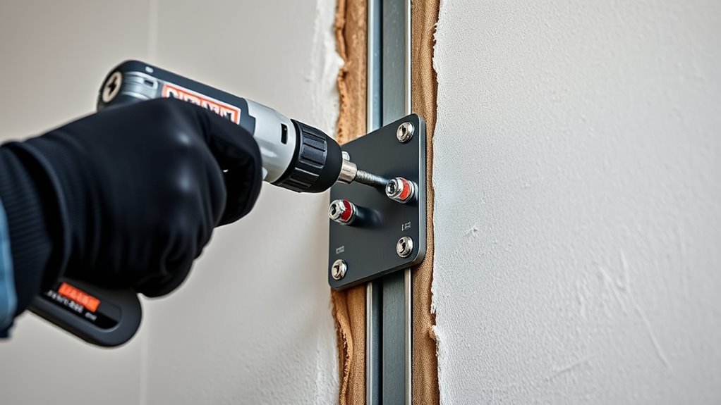 secure mounting with appropriate anchors