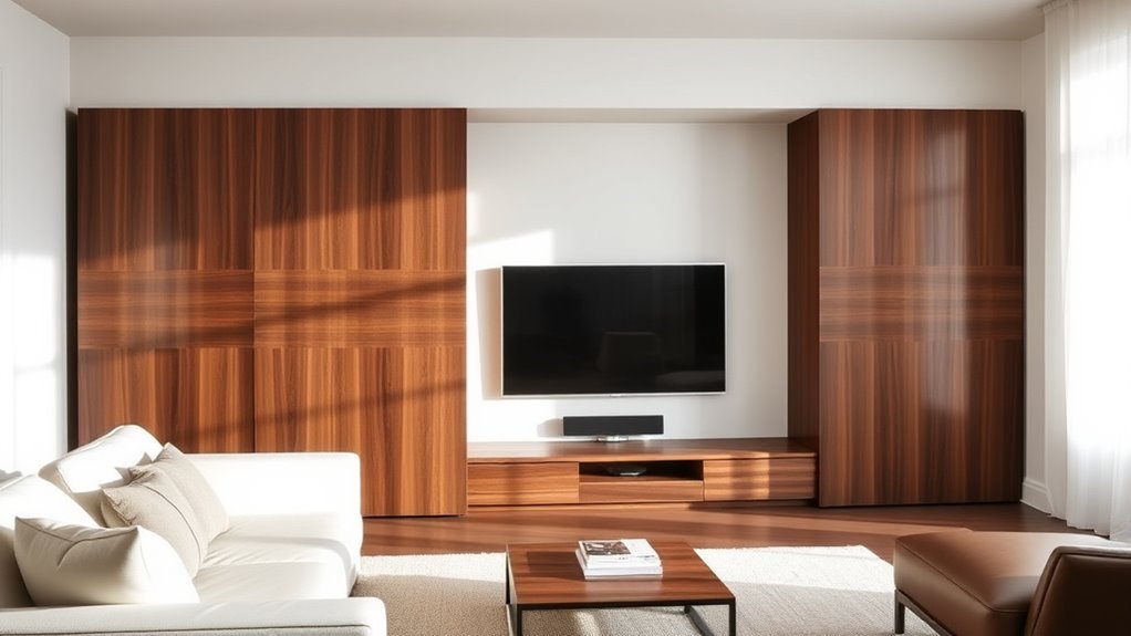 sliding panels conceal tv